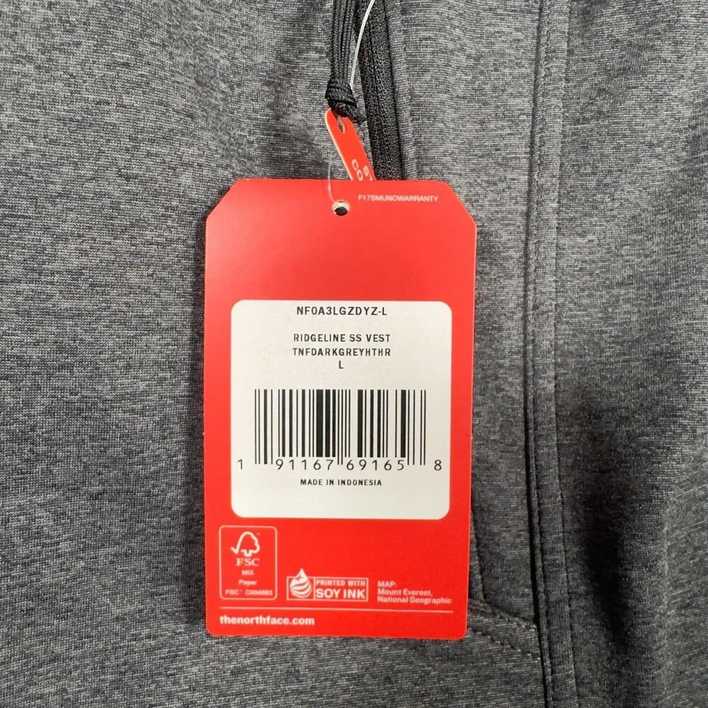 The North Face Vest Mens Large Gray Ridgeline Windwall Softshell